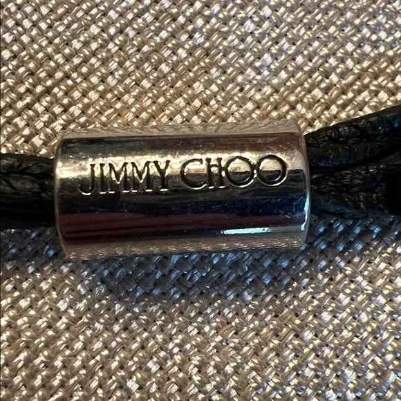 Jimmy Choo Black Leather Star-Stud Zip Wristlet GUC leather is so nice - Picture 3 of 11